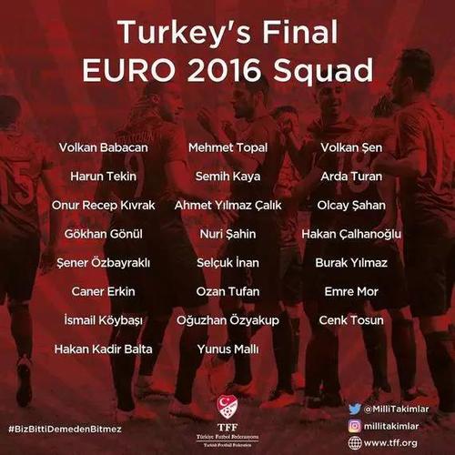 土耳其欧洲杯名单